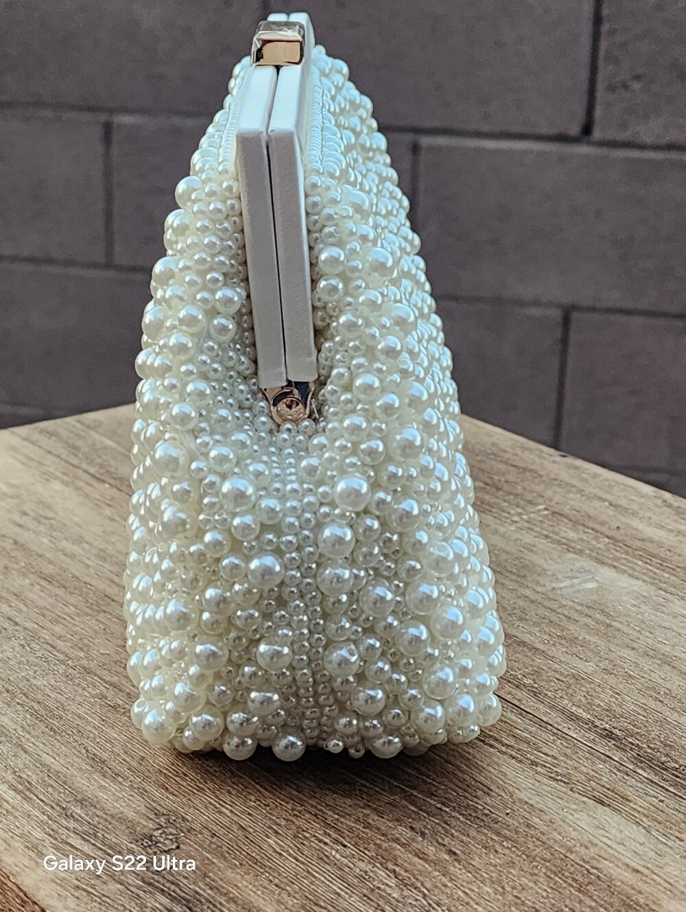 Urban Expressions Women's Ivory Pearl-Embellished Cream Evening Clutch - Picture 6 of 8